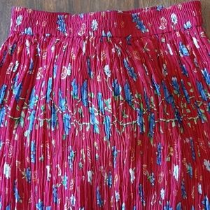 Boho red floral and paisley maxi skirt size M
